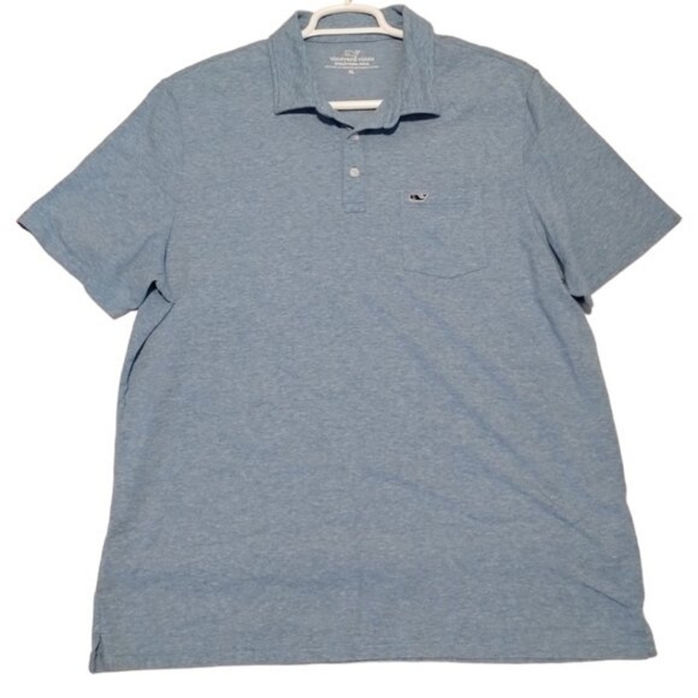 Vineyard Vines Men's Edgartown Polo Shirt Size XL Blue Short Sleeve‎ Golf Casual